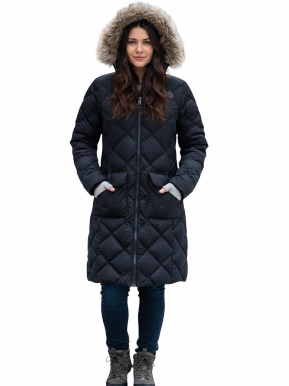 The North Face Women's Redhook Down 550 Puffer Parka Long Jacket size M